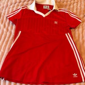 Adidas Women Red and White Polo set